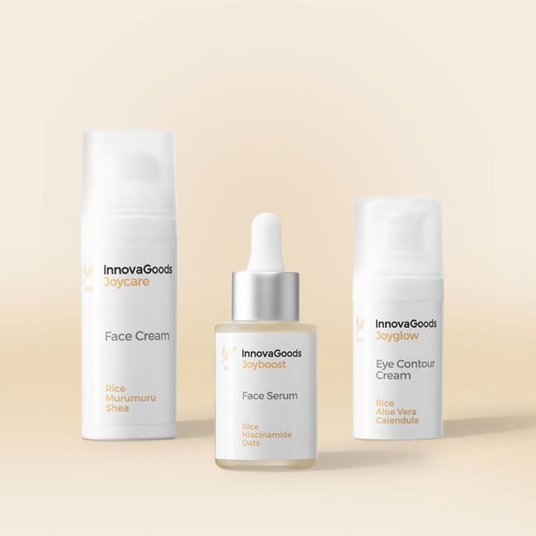 Set med kosmetik - INNOVAGOODS - Pack för ansiktsfuktning - Vegan - Naturliga ingredienser - 3 produkter