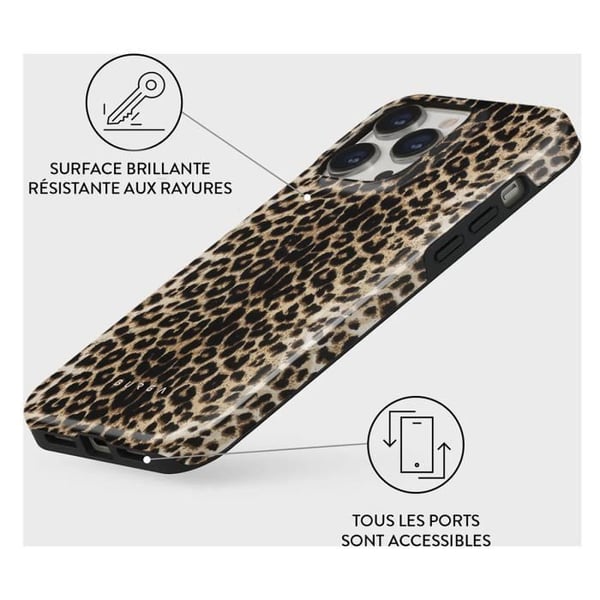 Coque - BURGA - Spelare - iPhone 14 Pro - Antishock - Leopardtryck - Mjuk