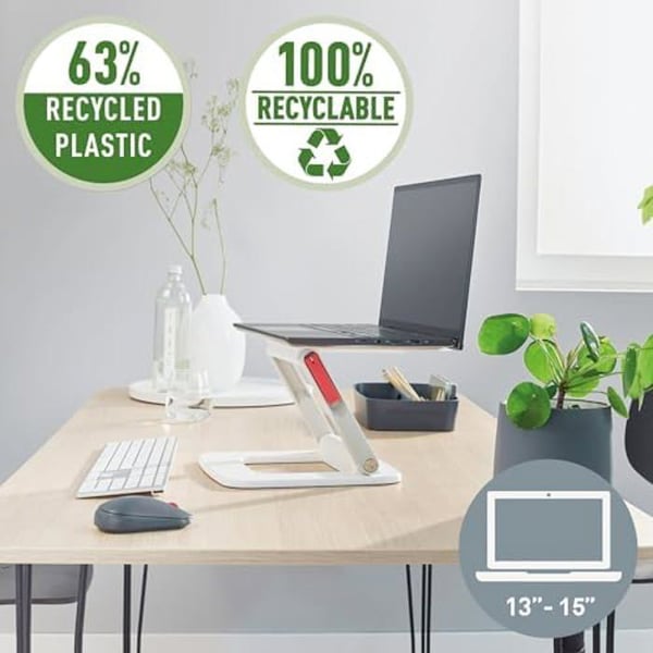 Understøtter flere vinkler - Leitz - Ergo - Justerbar - Genanvendt plast - Kompakt design
