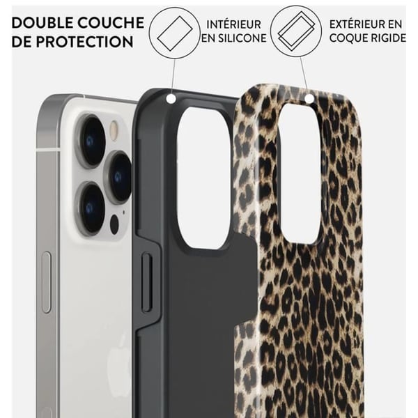 Coque - BURGA - Spelare - iPhone 14 Pro - Antishock - Leopardtryck - Mjuk