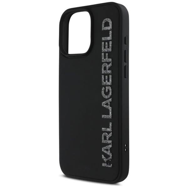 Telefoncover - KARL LAGERFELD - iPhone 16 Pro - 3D-design - Glitrende logo - Blødt gummi
