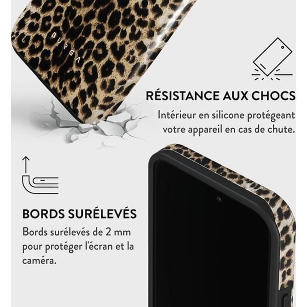 Coque - BURGA - Spelare - iPhone 14 Pro - Antishock - Leopardtryck - Mjuk