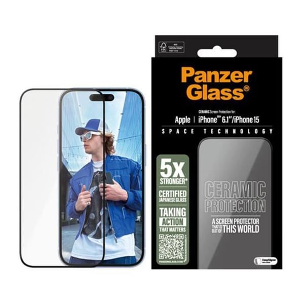 Skärmskydd - PANZERGLAS - iPhone 16 - Oleofobisk - Anti-repa - Vitrokeramik