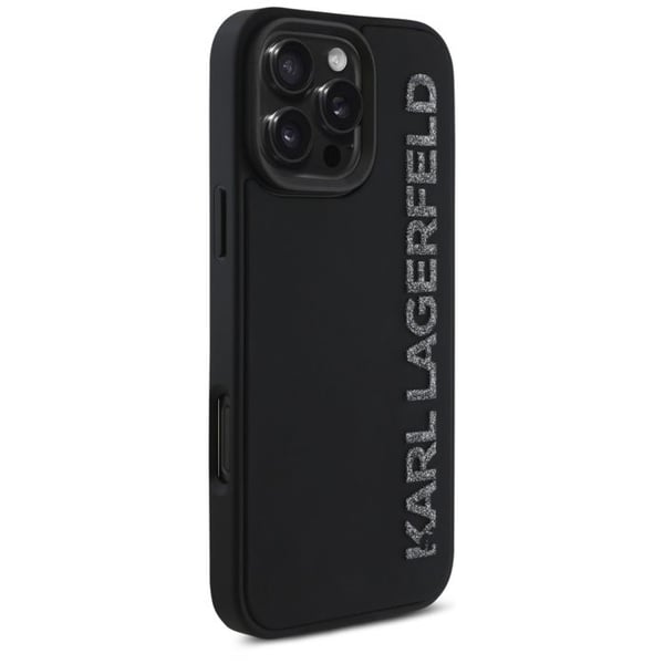 Telefoncover - KARL LAGERFELD - iPhone 16 Pro - 3D-design - Glitrende logo - Blødt gummi