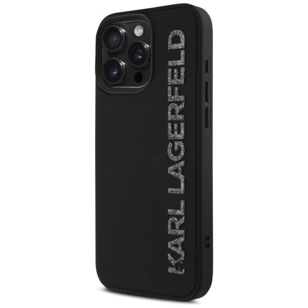 Telefoncover - KARL LAGERFELD - iPhone 16 Pro - 3D-design - Glitrende logo - Blødt gummi