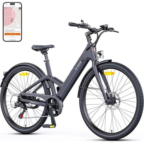 ENGWE N1 Air ST - Elcykel 28'' - Ramme i kulfiber - Rækkevidde 100 km - Batteri 36V 10Ah - Skivebremser - Grå