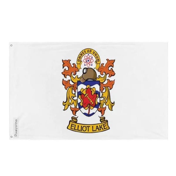 Flagga Elliot Lake – 160 x 240 cm – Hållbar Polyester – 2 Metallöljetter – Inomhus / Utomhus – Pixelforma