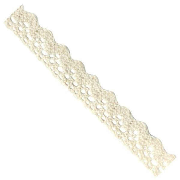 MégaCréa DIY - Tygtejp Spetsig klisterband beige 1,5 cm x 1 m