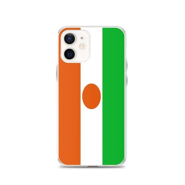 Mobilskal – Nigerflagga – Kompatibel med iPhone 12 – Mjuk fodral – Slitstark och stötsäker – Silikon – Pixelforma