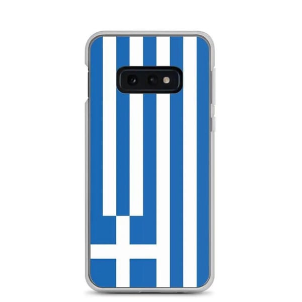 Mobilskal – Greklandsflagga – Kompatibel med Samsung Galaxy S10e – Mjukt fodral – Stöttålig och stötdämpande – Pixelforma