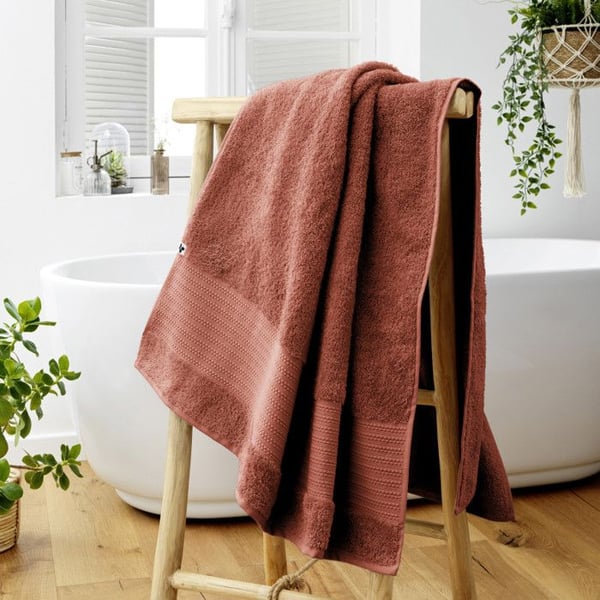 Badhandduk "Garance" 90 x 150 cm / 100% Ekologisk Bomull / 600 gr/m² l'Effet Papillon - Garance Terracotta