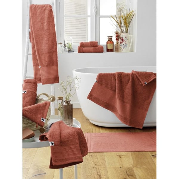 Badhandduk "Garance" 90 x 150 cm / 100% Ekologisk Bomull / 600 gr/m² l'Effet Papillon - Garance Terracotta