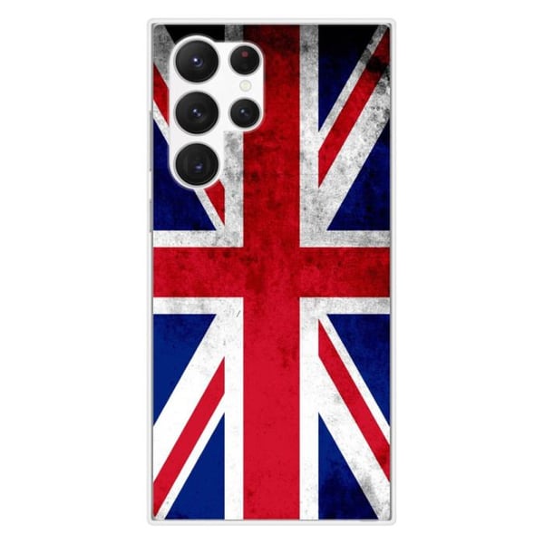 Tryckt silikonfodral som är kompatibelt med Samsung Galaxy S23 Ultra England flagga