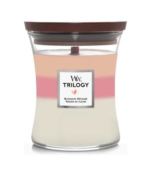 Doftljus - YANKEE - Wood Wick Trilogy - Mellanblommande fruktträdgård - 275G - Fruktig & Citrus