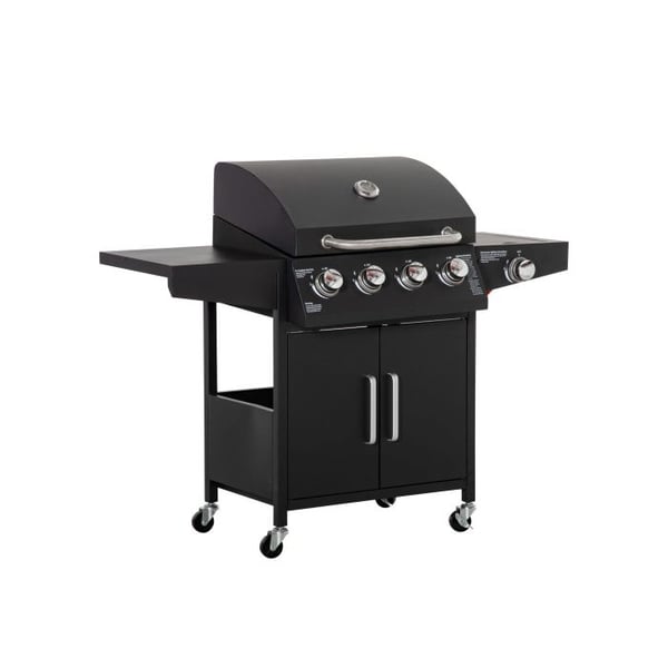 Gasgrill med 3 brændere på 3 kW hver, grillnet, sidebord, 132,4 cm x 55 cm x 109 cm