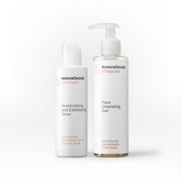 Set med kosmetik - INNOVAGOODS - Pack Duo för ansiktsrengöring - Vegansk - Rengöringsgel 200 ml - Toner 150 ml Set med kosmetik - INNOVAGOODS - Pack Duo för ansiktsrengöring - Vegansk - Rengöringsgel 200 ml - Toner 150 ml