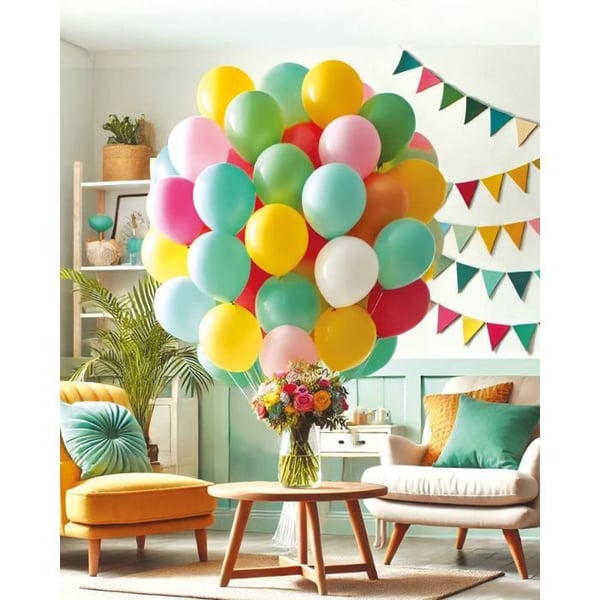 Ballong - LITEN CLOWN - Ø 23 cm - Paket med 50 - Klassisk ballong - Förpackning