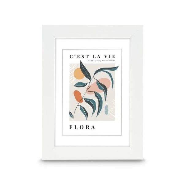 Fotoram - Flora - 20 x 30 cm - Plast med borstad aluminiumseffekt - Upphängning porträtt/landskap