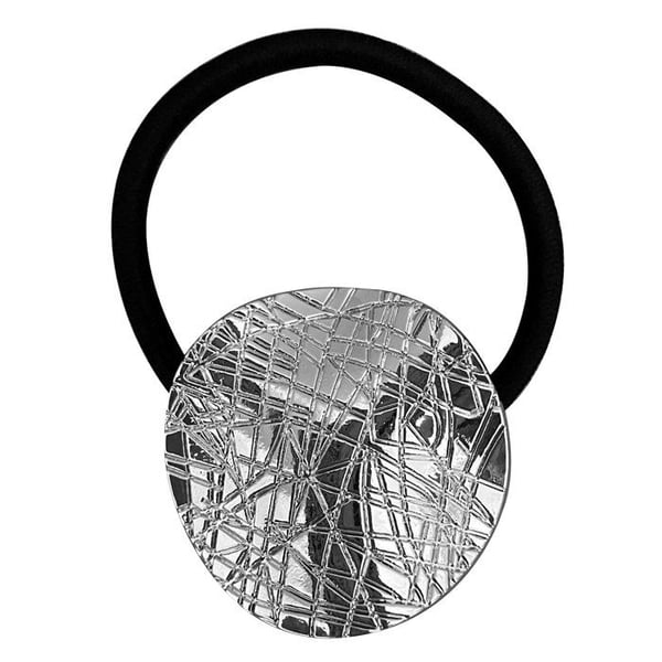 Hårsnodd - AVIZAR - Oregelbundet Cirkelformat - Rostfritt Stål - Svart - Geometrisk Design