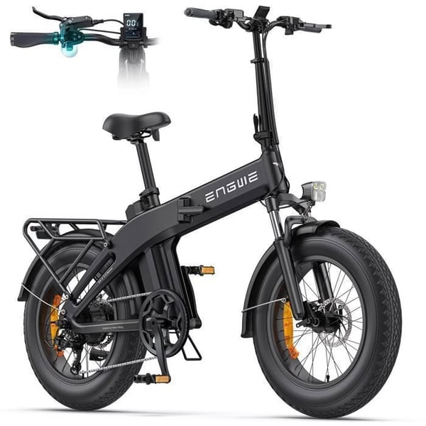 ENGWE EP-2 3.0 BOOST - Fällbar elcykel 20 tum - Batteri 48 V 13,5Ah - Räckvidd 100km - Hydrauliska bromsar - Svart