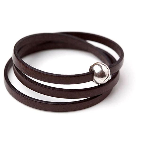Demiim - Armband 3 varv Voltes Mörkbrun