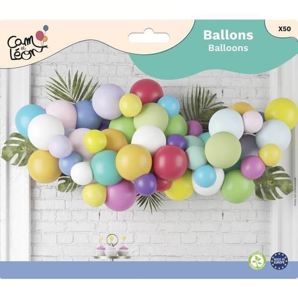Ballong - LITEN CLOWN - Ø 23 cm - Paket med 50 - Klassisk ballong - Förpackning