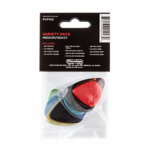 Dunlop PVP102 Variety medium heavy Pack om 12 Plektrum