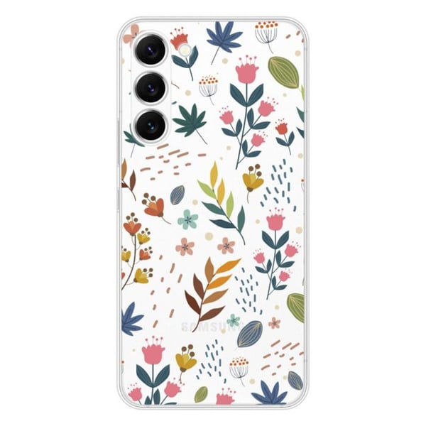 Siliconhölje med tryck kompatibelt med Samsung Galaxy S23 Färgglada blommor