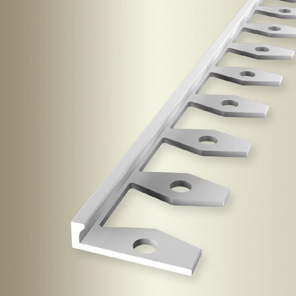 PROVISTON Avslutningsprofil l 21 mm H 2 mm L 2500 mm Naturlig aluminium Vikbar profil Öppen skärning