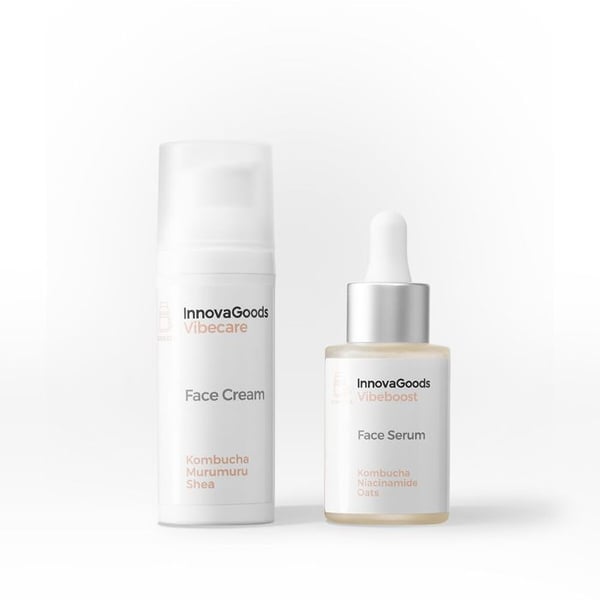 Set med kosmetik - INNOVAGOODS - Duo Hydration Ansiktspack - Vegan - 30 ml Serum - 50 ml Kräm