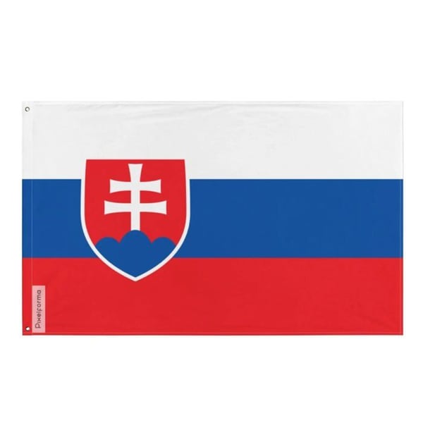 Slovakiens flagga – 120 x 180 cm – Hållbar polyester – 2 metallöglor – Inomhus / Utomhus – Pixelforma