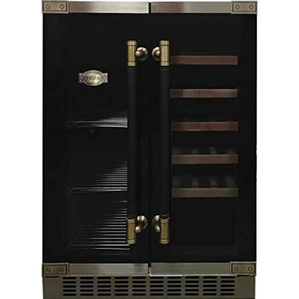 Vin kylskåp - Kaiser - K 64800 AD - 2 zoner - 63 burkar - Kolsvart glas