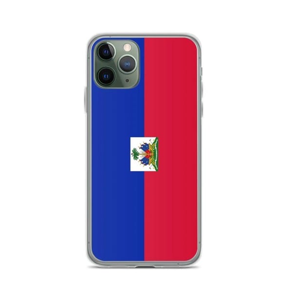 Mobilskal – Haitis flagga – Kompatibel med iPhone 11 Pro – Mjukt fodral – Stötsäkert och slitstarkt - Silikon - Pixelforma