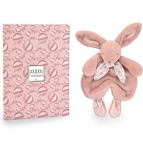 DOUDOU kanin - Rosa täcke