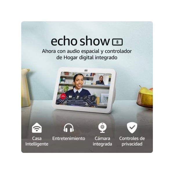 Röstassistent - AMAZON - Echo Show 8 - Vit - 3:e generationen - Originalgaranti