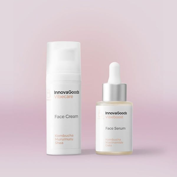 Set med kosmetik - INNOVAGOODS - Duo Hydration Ansiktspack - Vegan - 30 ml Serum - 50 ml Kräm