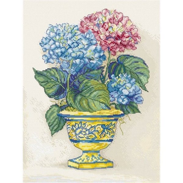 Letistitch broderikit Hortensia blommor