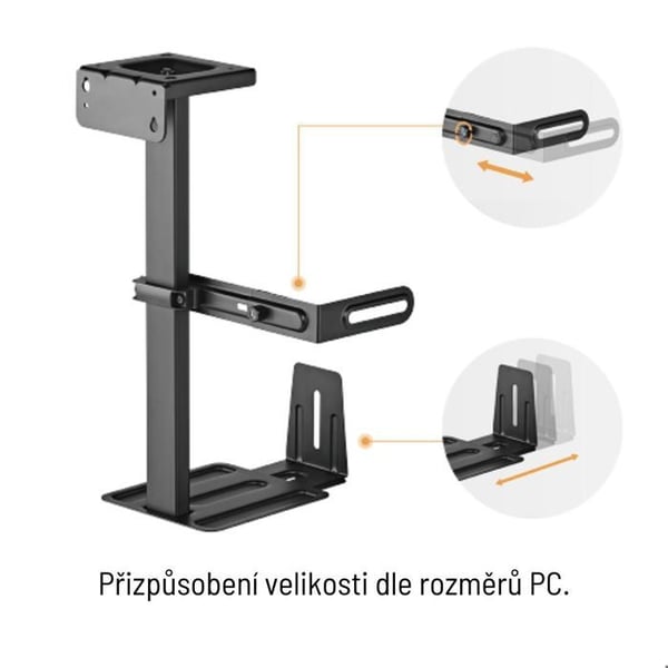 Stöd PC Brateck CPB-25 - Utbyggbar - 360° svängbar - Belastning upp till 30 kg - Svart