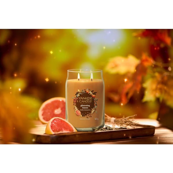 YANKEE CANDLE Stor Glas Krukke Signature Glistening Leaves