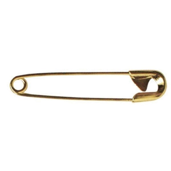 Nål för säkerhet, 34 mm, 0,80 mm förpackning 50g - 115 st, guld