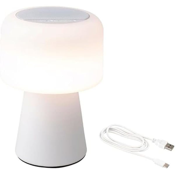 LED-högtalare - LUMINEO - 22,5 cm - Bluetooth Uppladdningsbar - IP44 - 90 lumen - Vit
