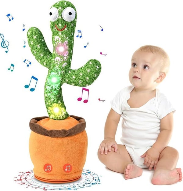 Babyleksak - HAUTSTORE - Dansande Kaktus - 120 Sånger - Interaktiv Plush - LED-belysning