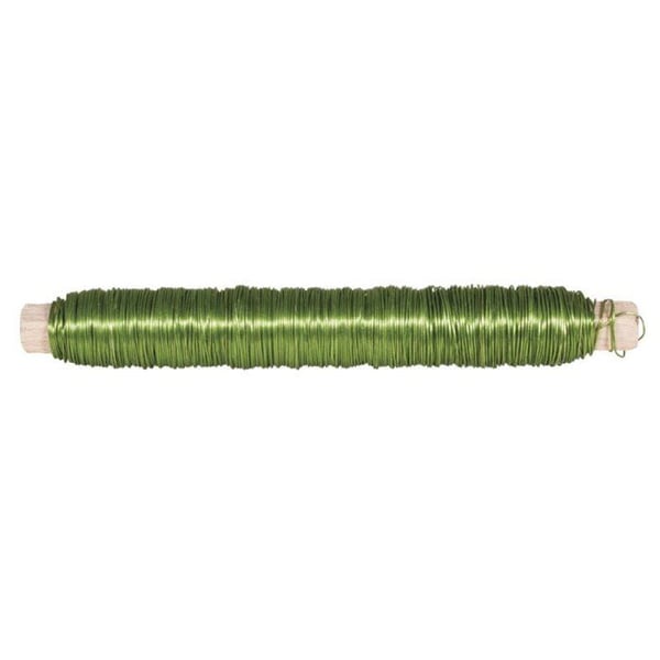 Blomstertråd, 0,55mm ø, grön maj, Träspole, 100g