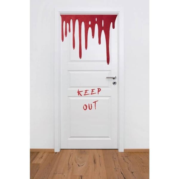 Blodig dörrdekoration - LILLA CLOWNEN - 22194 - Halloween - Spökhus - 70x80 cm