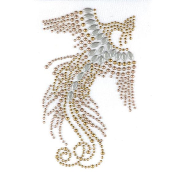 Ki-Sign - Värmeöverföringstryck med nitar och strass Phoenix 13,7x8,5 cm