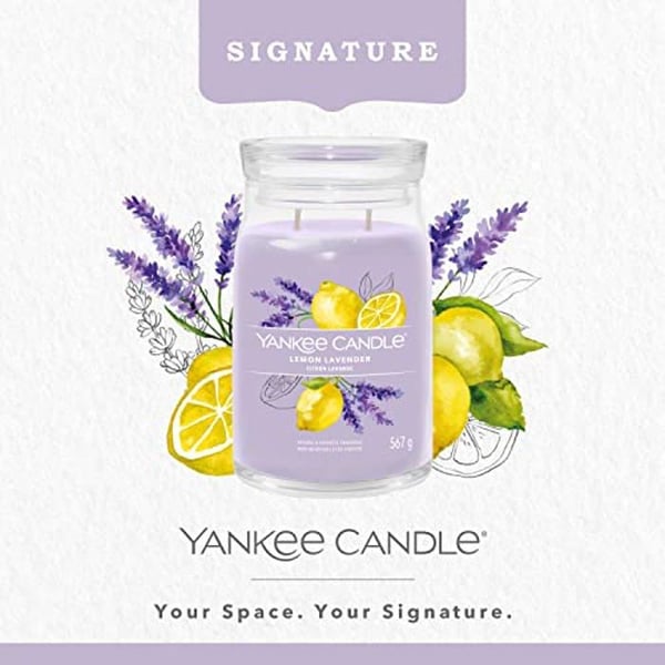 Duftlys - Yankee Candle - Citron Lavendel - Sojavoks - Stor krukke - Langvarig