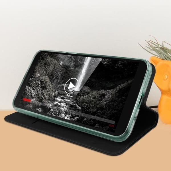 Hus - DUX DUCIS - Huawei Y5p - Ekoskinn - Video Stöd - Svart