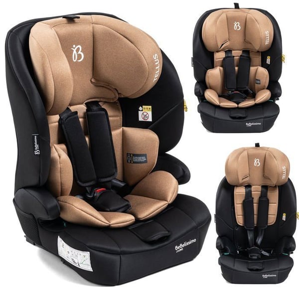 BEBELISSIMO - Isofix babybilbarnstol - 76 -150cm - Tellus - från 9 till 36 kg, 15 månader till 12 år -beige