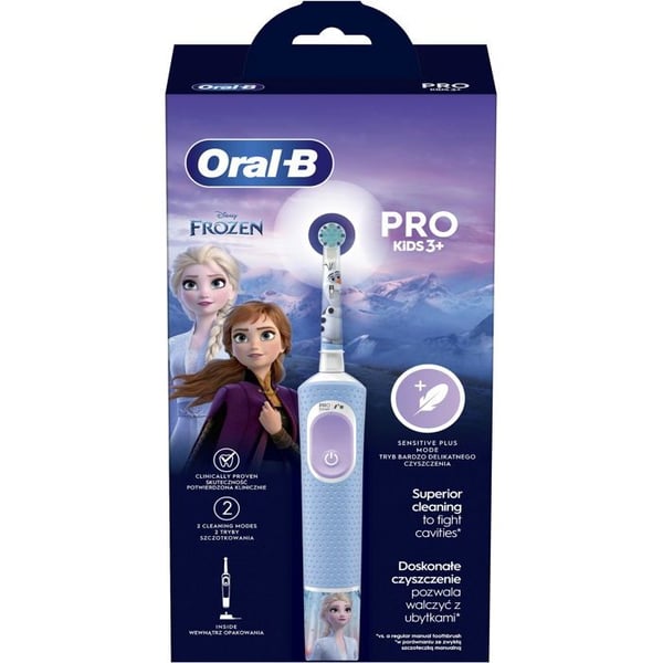 Elektrisk tandborste - Oral-B - Pro Kids Ice Kingdom - Rotativ - 2 lägen - Timer