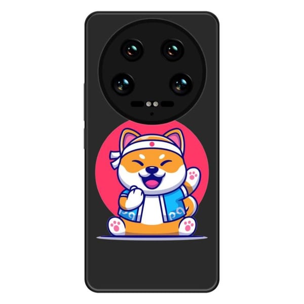 Förstärkt silikonfodral med tryck, kompatibel med Xiaomi 14 Ultra Shiba ninja